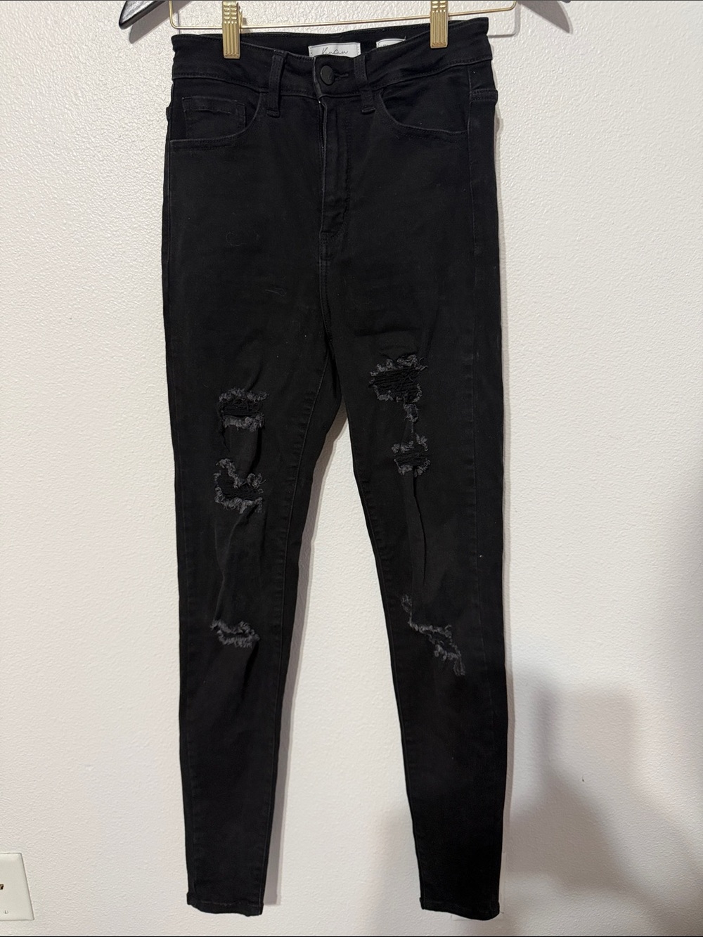 KanCan Black Ripped High-Rise Skinny Jeans